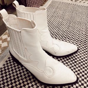 Coconuts White Croc Booties